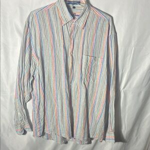 Alan Flusser 100% linen size large long sleeve shirt